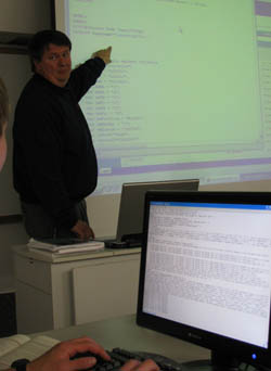 Instructor at overhead