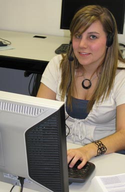 Girl with headset