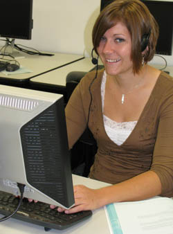 Student at computer