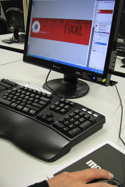 Web design on computer screen