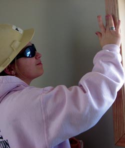 Female Carpentry Student