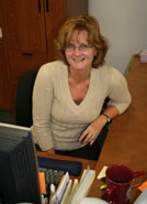 Lori at her desk