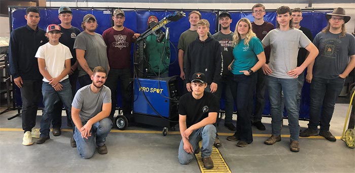 First year automotive students with Pro Spot welder