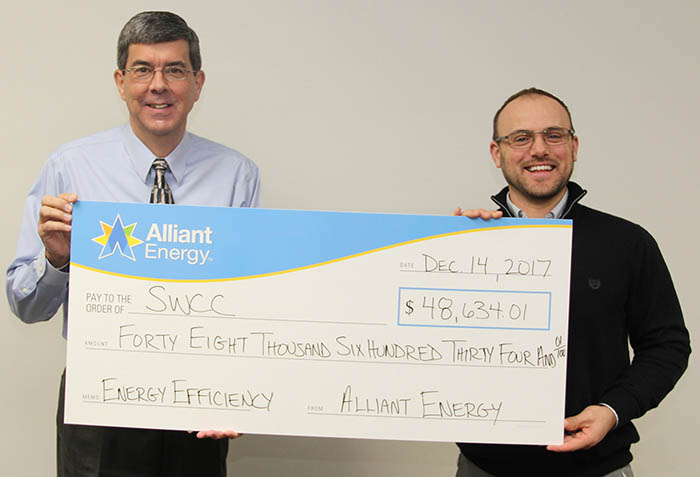 SWCC Receives Rebate From Alliant For Energy Efficiency