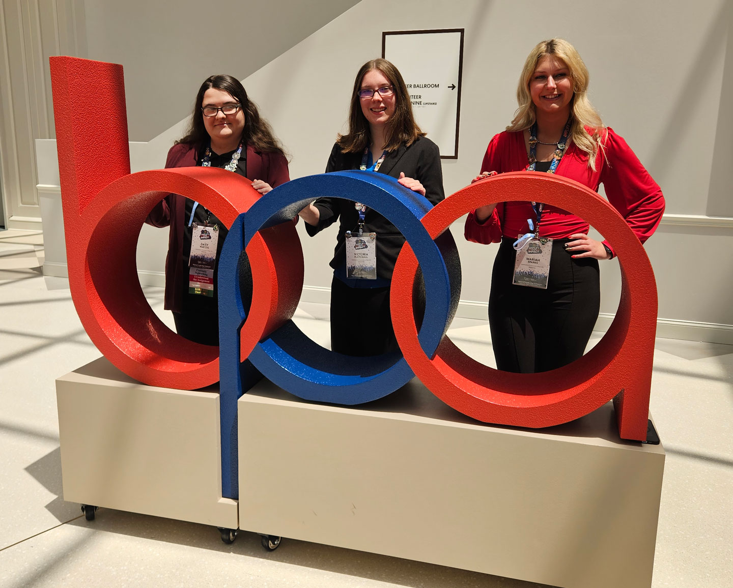 Southwestern Community College business students Daisy Waetzig of Lamoni; Victoria Fletchall of Villisca; and Mariah Sparks of Corning.
