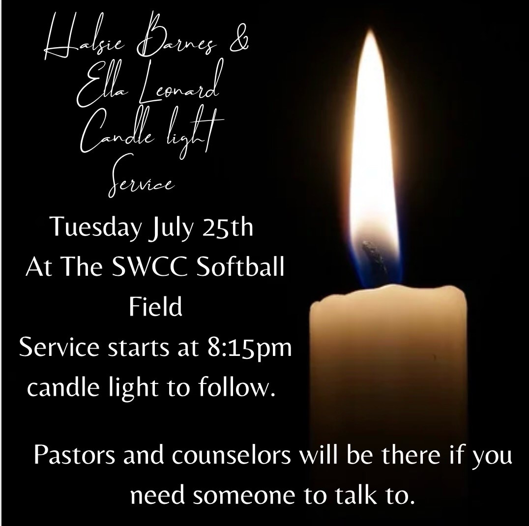 Candle graphic with vigil details