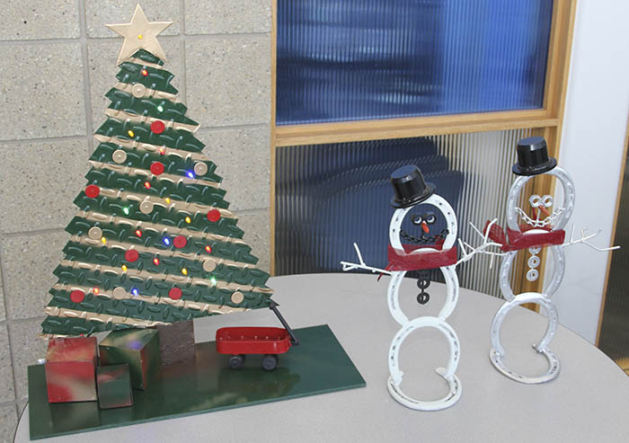 Welding Art--Tree and snowmen