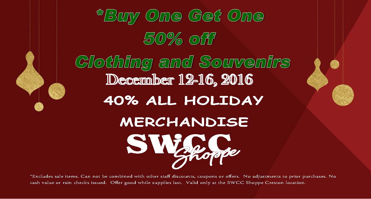 SWCC Shoppe Holiday Sale Ad