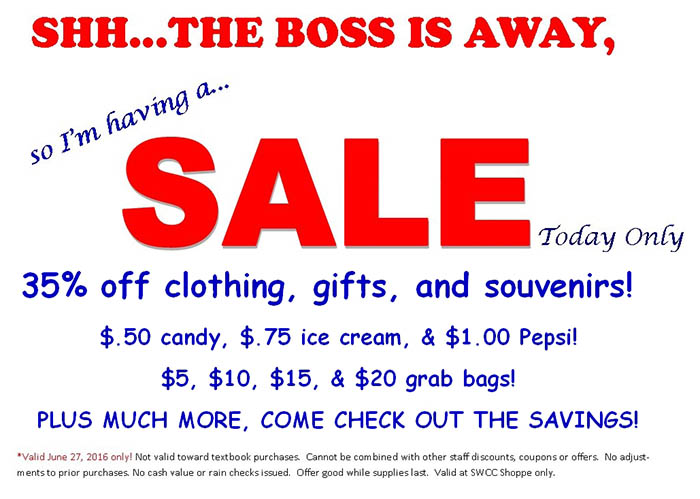 Boss is Away Sale Graphic