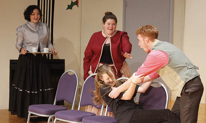 Students performing play