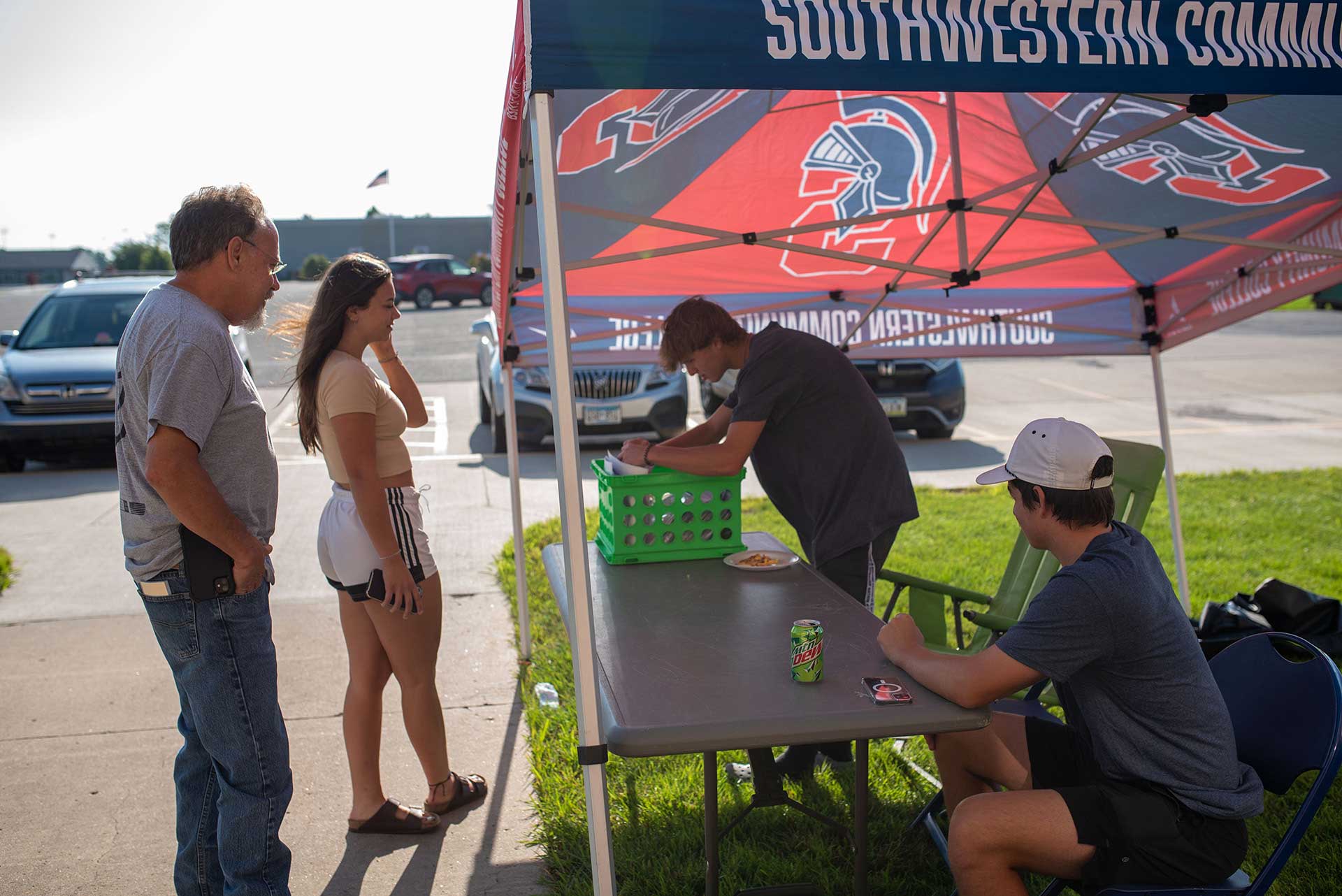 Student checking in to student housing