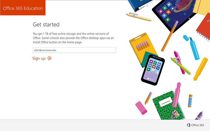 Office 365 Homepage graphic