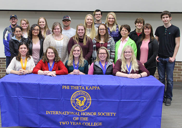 Inductees and officers at PTK Induction
