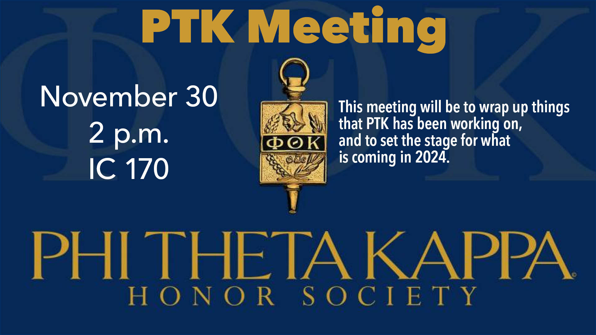 PTK meeting Nov 30, 2023