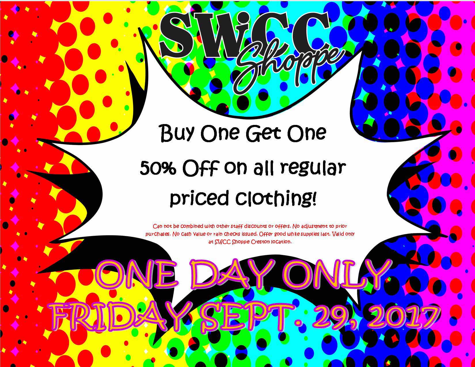 SWCC Shoppe BOGO ad