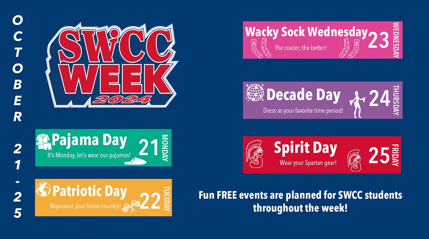 SWCC Week daily themes with SWCC Week logo