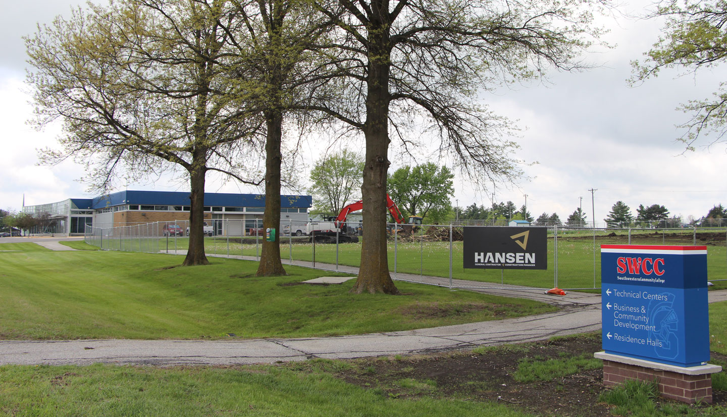 Machinery in operation at the site for the new skilled trades facility