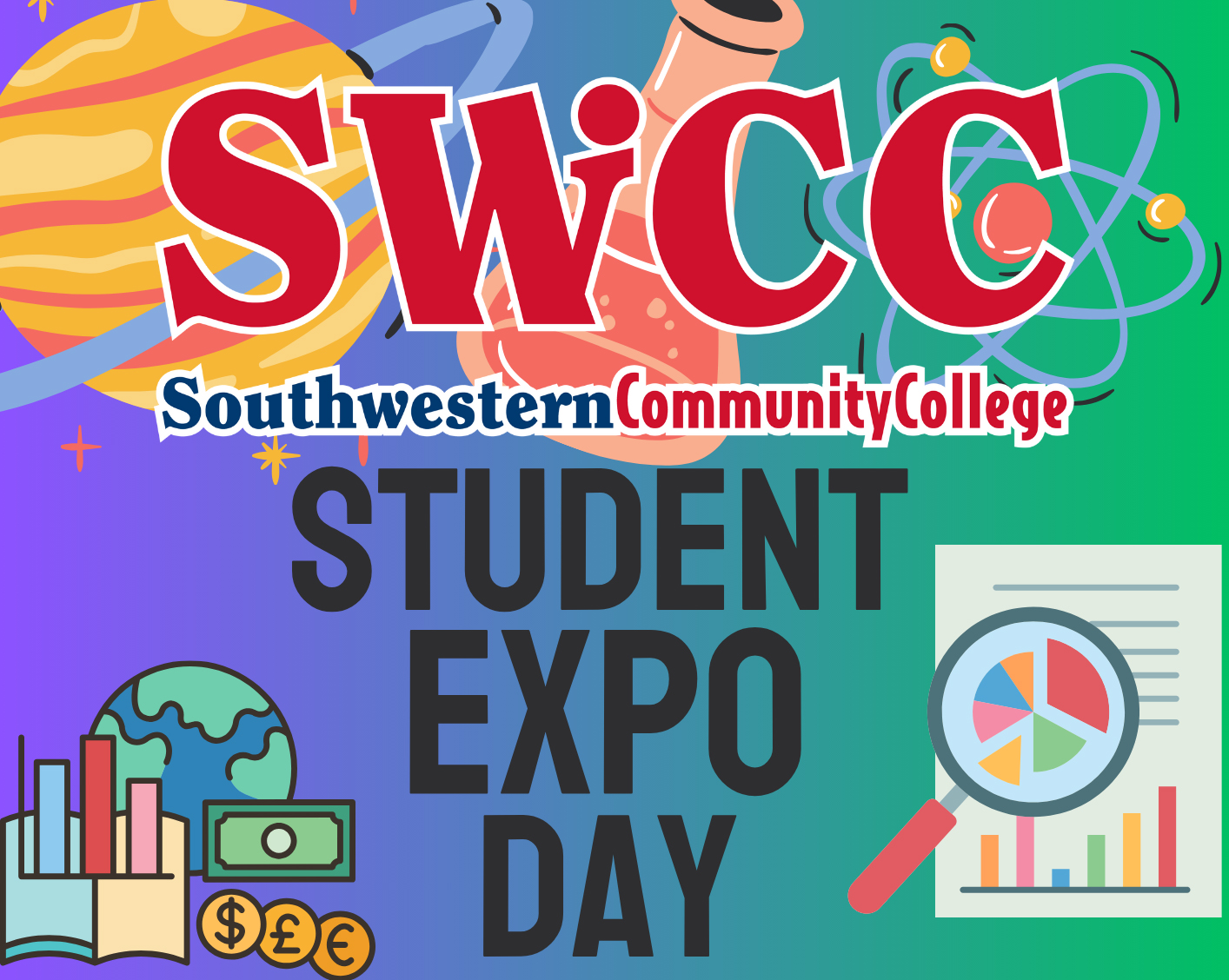 graphic with academic equations and event name