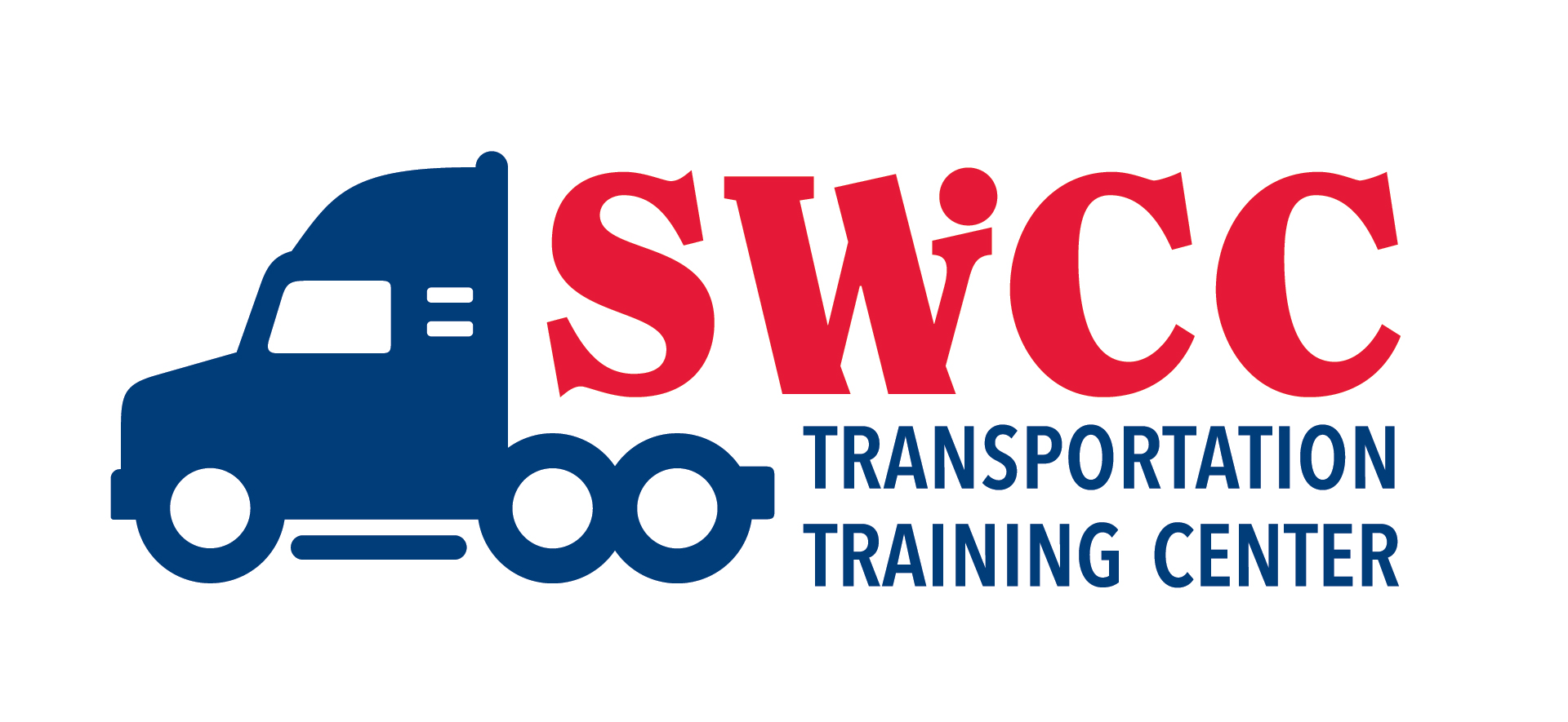 SWCC Transportation Training Center words on the back of a blue semi graphic