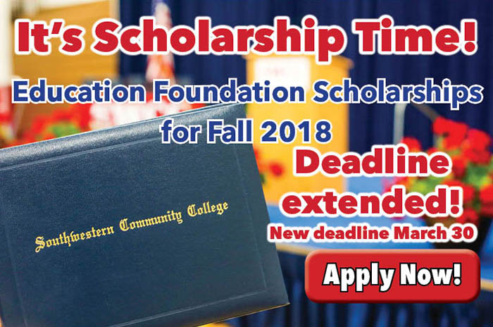 Scholarship deadline extended to March 30 graphic with graduation scene