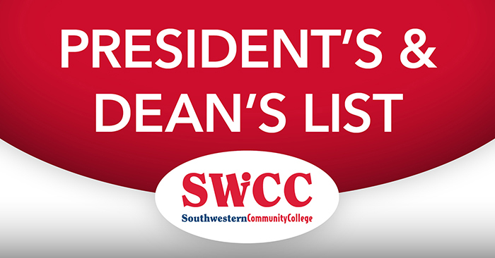 Dean's and President's List graphic with SWCC logo