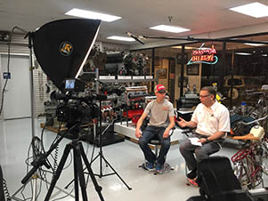 SWCC student being interviewed for video at Museum of Speed