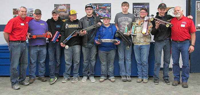 Valve Cover Car Race winners with instructors