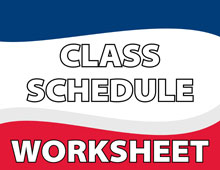 Class Schedule Worksheet