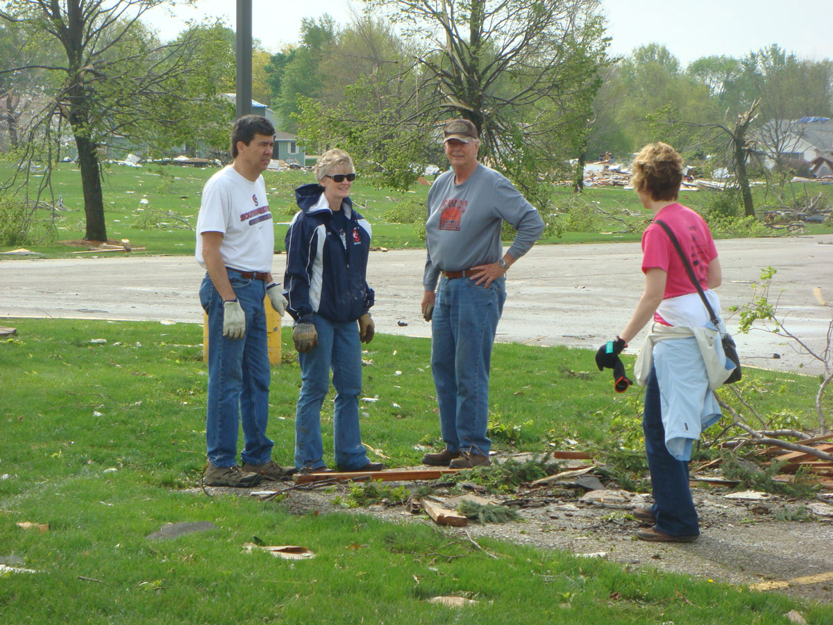 SWCC leaders pulled together following the April 14, 2012, tornado to survey the damage and begin clean-up.