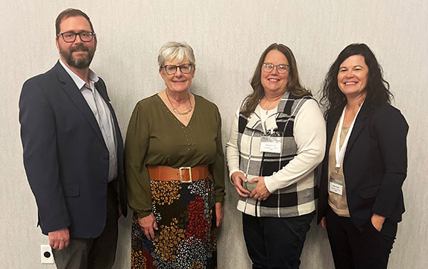 Pictured (from L to R): Dr. John Franklin, Deb Roberts, Denise Kelley,and Lindsay Stoaks
