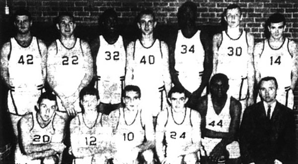Pictured front row (left to right): Bob Crawford, Gary Swainey, Larry Bargenquast, Jim Linkey, Dave Armstead, and Head Coach Dale Howard. Back row: Rick Crawford, Ron Johnson, Fritz Pointer, Dick Rishel, Mike Bell, Paul Mundt, and Bob Baker